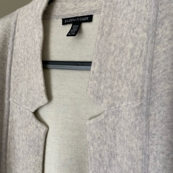 EILEEN FISHER Notch Collar Cardigan Merino Wool Blend Blazer Cardigan Size XL - Picture 8 of 9